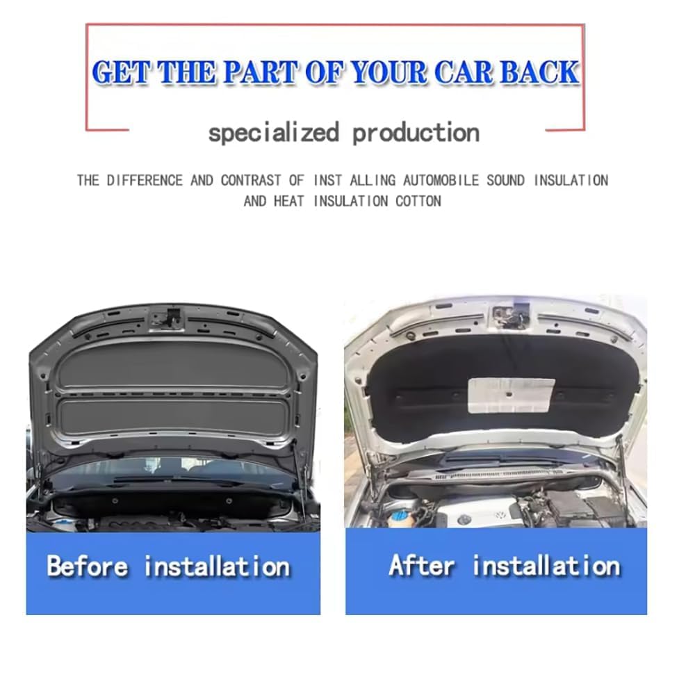 Cotone Isolante Acustico per Cofano Anteriore Auto per Golf 6 2010-2015,Isolamento del Cofano del Cofano, Isolamento Acustico del vano Motore