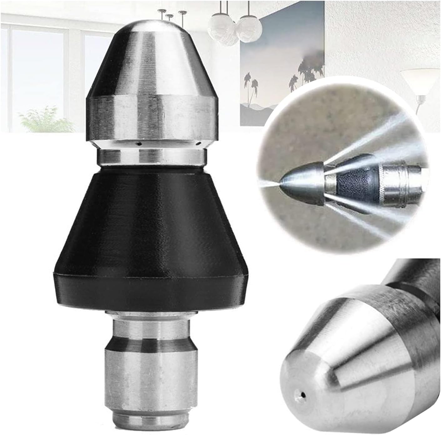 Sewer Cleaning Tool High-Pressure Nozzle, Pressure Washer Sewer Jetter Hose Nozzle, 1/4'' Quickly Connector Sewer Jetter Nozzle (3PCS)