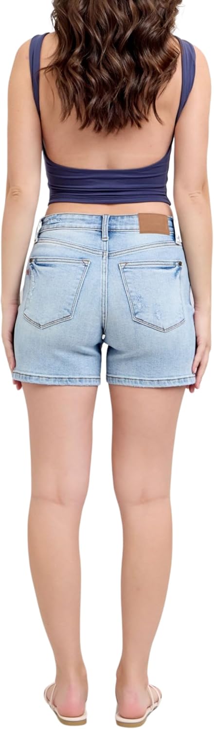 Judy Blue Mid Rise Vintage Wash Dad Shorts - Image 5