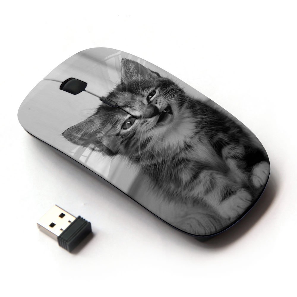 Graphic4You Baby Cat Animal Design Ergonomic Wireless Mouse with Nano Receiver