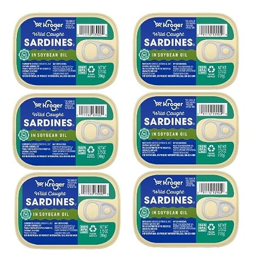 Wild Caught Sardines in Soybean Oil, 3.75 Oz, Pack of 6