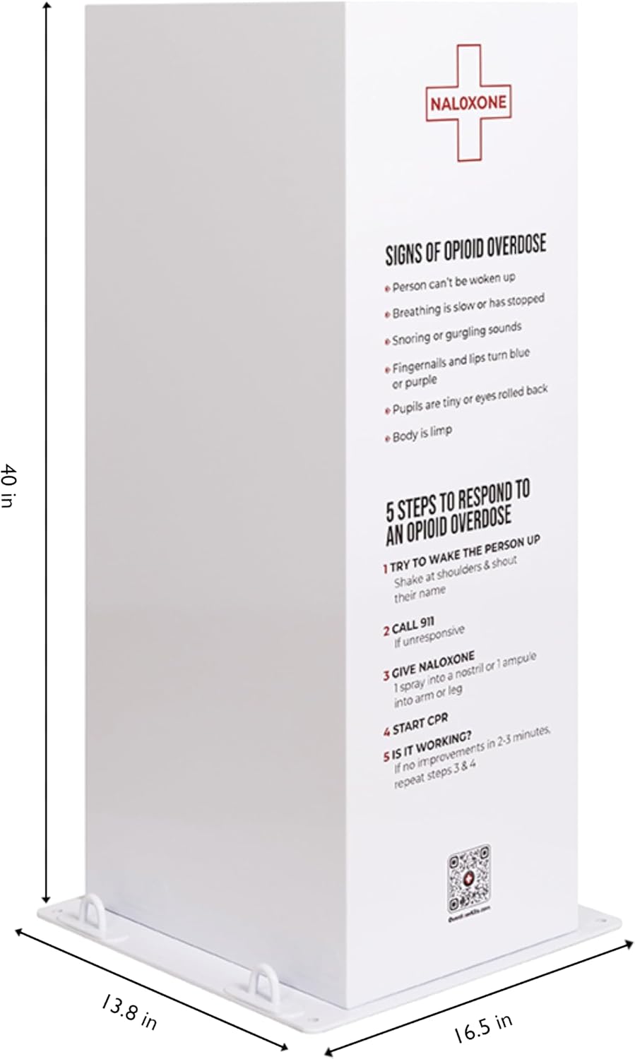 Naloxone Outdoor Distribution Metal Stand | Alternative to Naloxone Vending Machine (Holds 100 Naloxone Boxes)