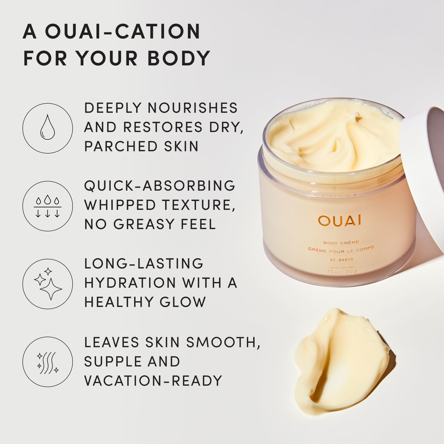 Amazon.com : OUAI Body Creme, St. Barts Travel Size - Hydrating