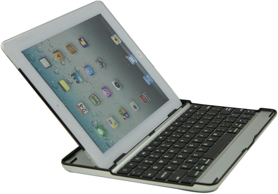 Fulland Bluetooth Ultra-Slim Aluminum Keyboard Cover with Stand for Apple iPad 4/3 / 2 Black