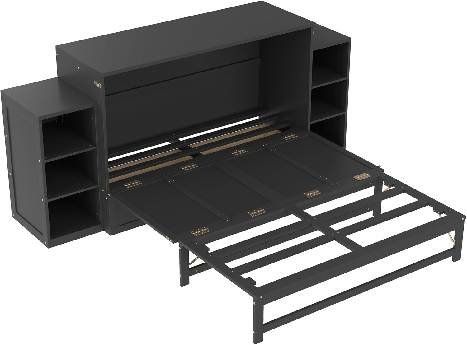 Davant view of the cabinet with one storage drawer partially open