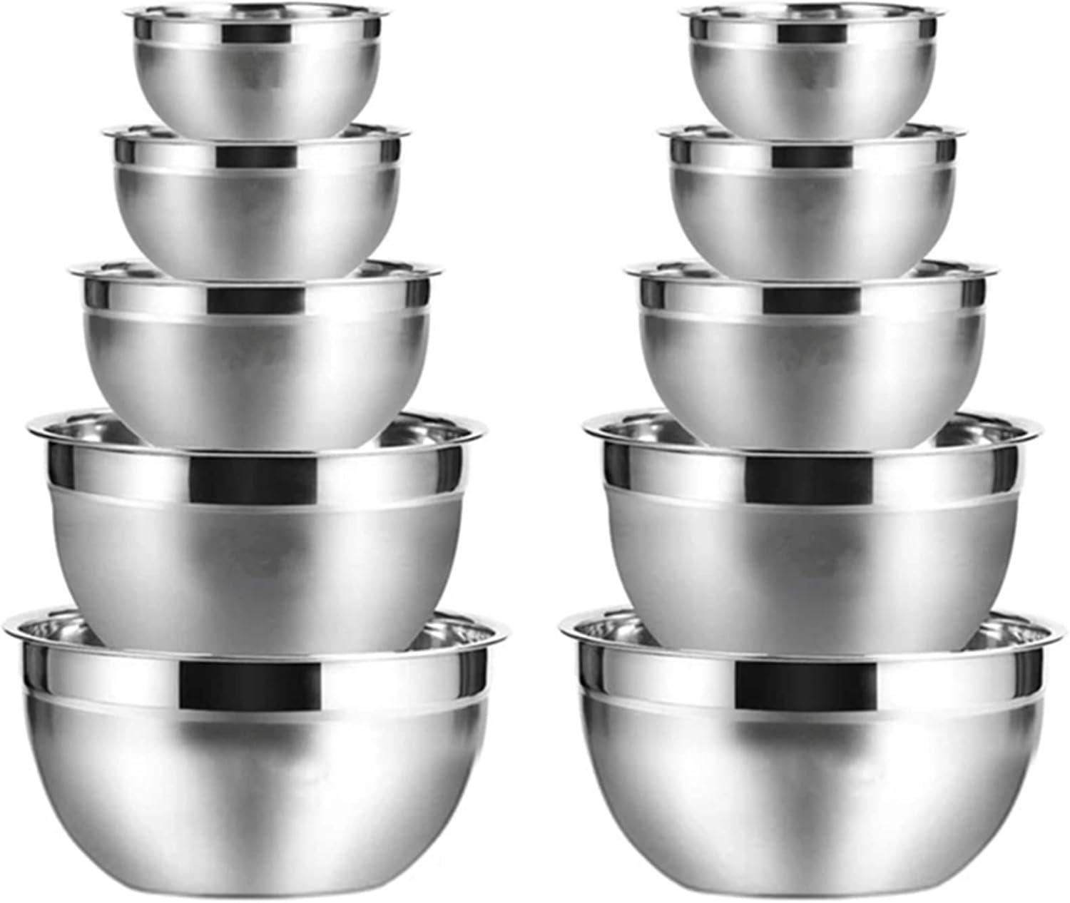 Stainless Steel Mixing Bowl (10) Fruit Salad Bowl Storage Bowl Set Kitchen Salad Bowl