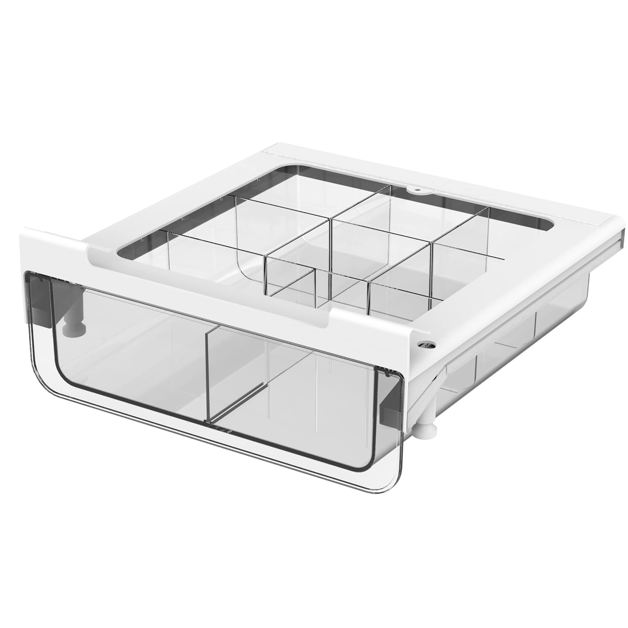 vacane Compact-depth Under Shelf Basket Organizer, Under Shelf Storage Drawer Pull Out, Under Cabinet Basket Hanging Holder for Cupboard Cabinet Pantry Kitchen, Add-on Space Saver