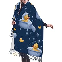 Cute Duck Bubble Bath B Print Pashmina Shawls Scarf Wraps for Women, Fall Winter Travel Scarfs, Large Blanket Scarf Fashion Scarves