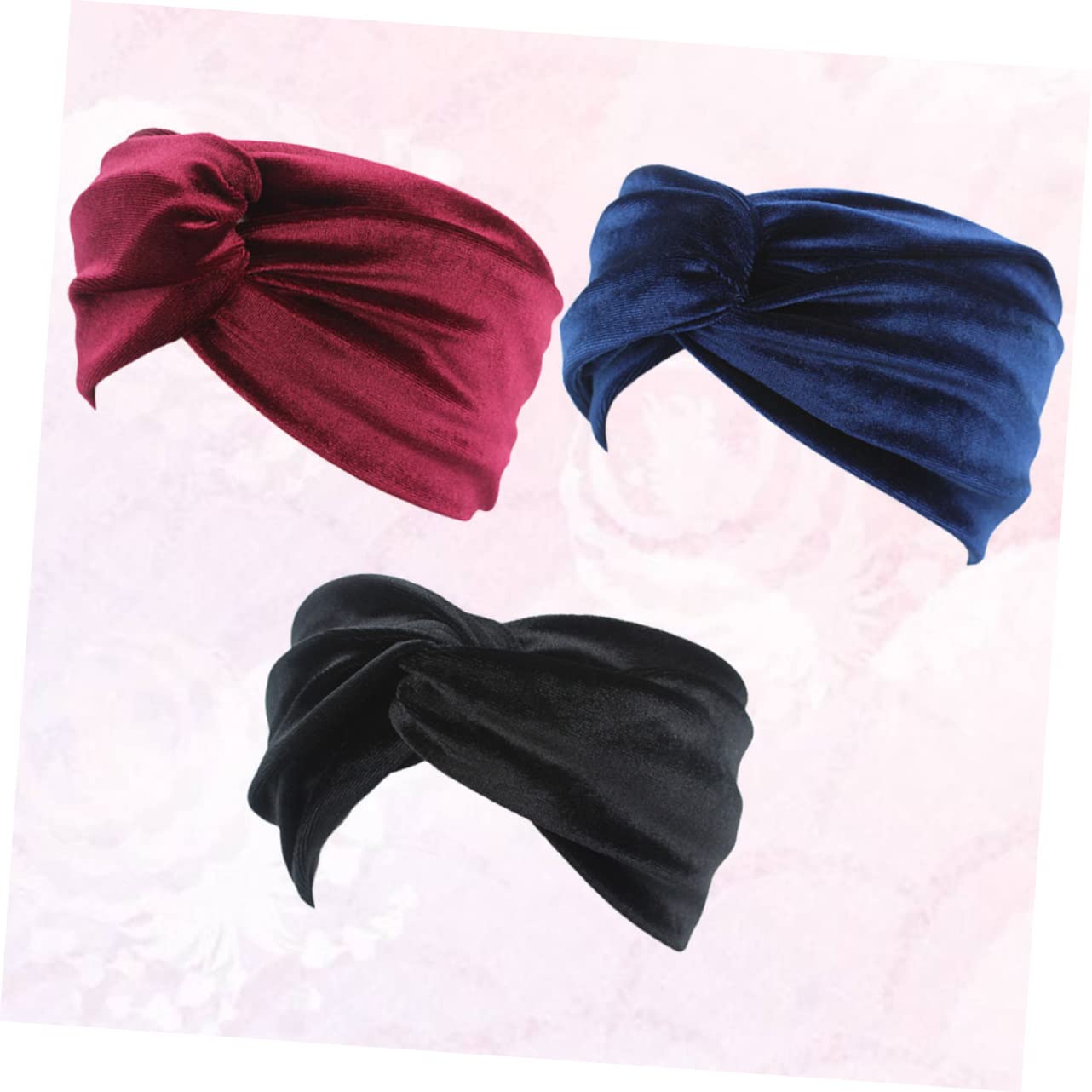 FOMIYES 9piezas Diademas Elásticas De Flocking Para Mujeres Ajustables y Cómodas Negro Azul Vino Rojo Para Yoga Correr y Entrenamiento