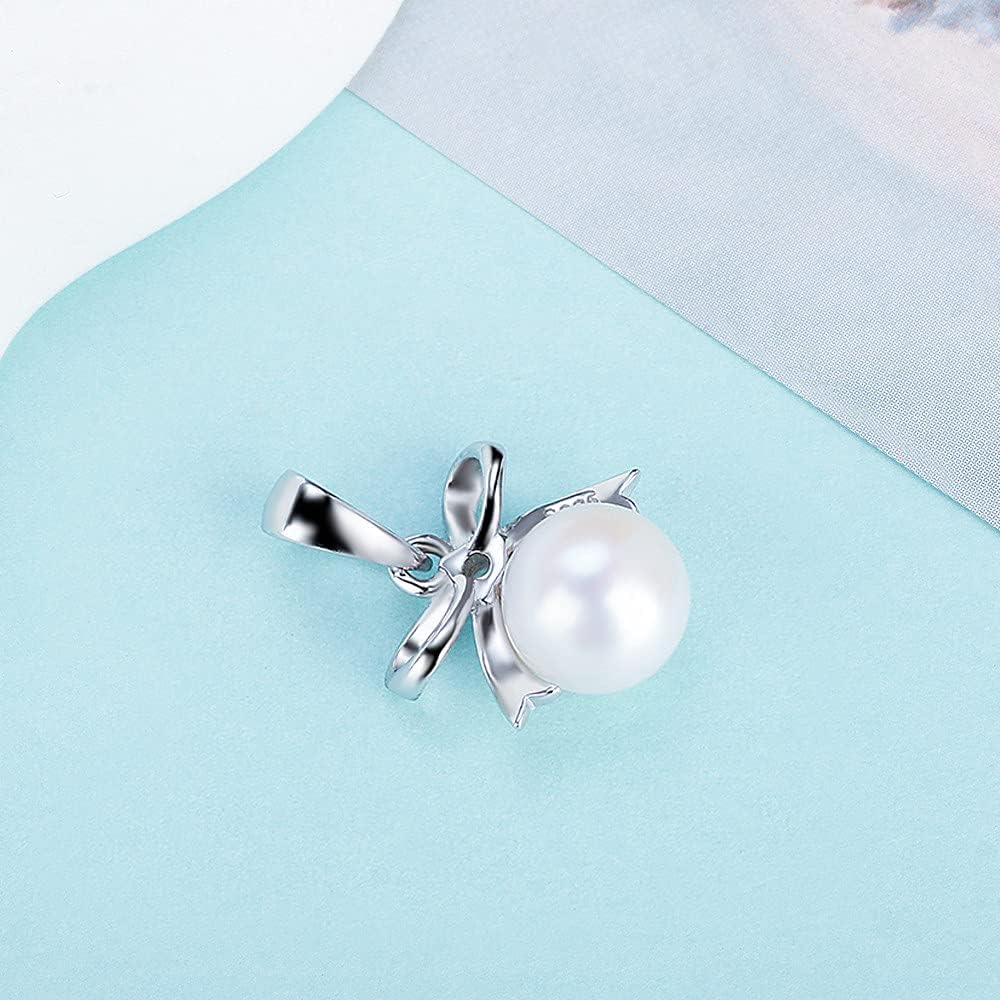 CZ Bowknot Bail Pendants for Pearl Jewelry Making Sterling Silver, Design Pendant Fitting for Fashion Jewelry