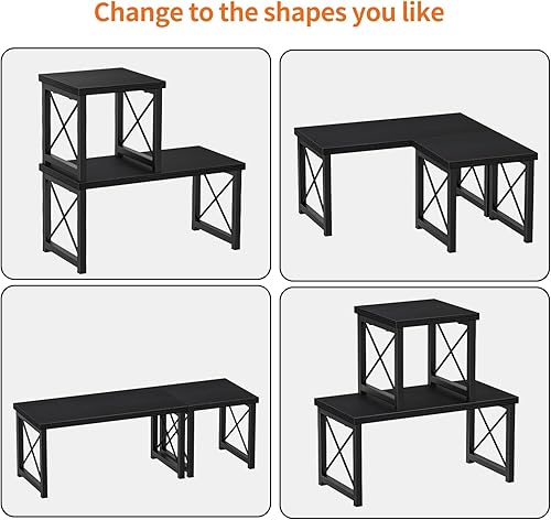 Miniatura 8 de Honiter Estante de escritorio, estante organizador de escritorio, estantería pequeña independiente, organizador de escritorio apilable independiente