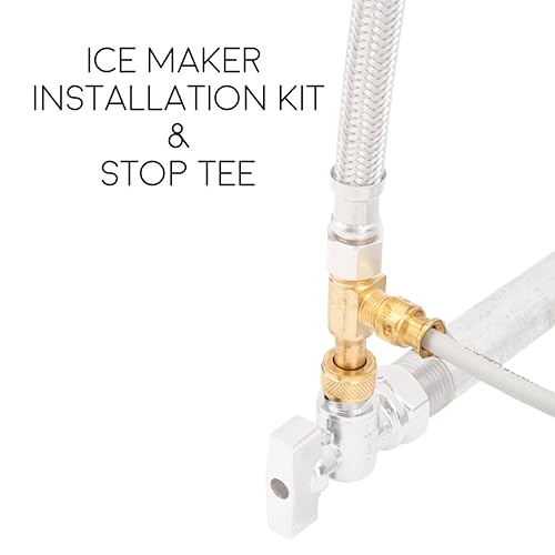 Miniatura 3 de Kit de instalación para máquina de hielo de tubería PEX de 25 pies para conductos de agua de electrodomésticos con válvula en T, acople de