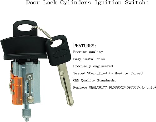 Miniatura 2 de Ignition Switch Lock Cylinder Compatible with Ford 1996-2016 Mazda 1998-2009 Lincoln 1996-2007 Mercury 1996-2007 Replace OE# 924-724