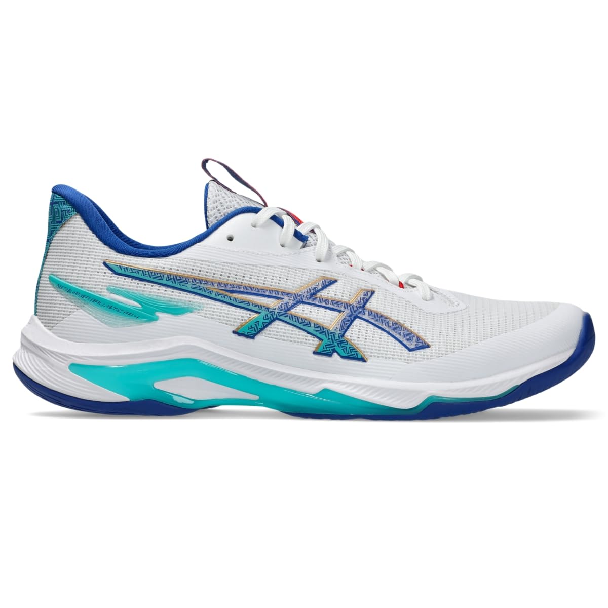 ASICS Men's Netburner Ballistic FlyteFoam 4 Volleyball Shoes, 13, White/ASICS Blue