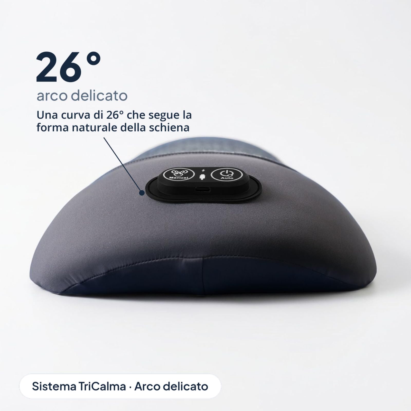 Tepora Tricalma Lombare Elettrico 3-in-1 con Calore e Vibrazione (Grigio scuro)