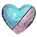Heart Shape Sequin Pillow with Insert Mermaid Reversible Color Change Throw Shiny Two Color Flip Cushion Magic Write On Girls Gift Bolster for Sofa Couch Bedroom Car 14