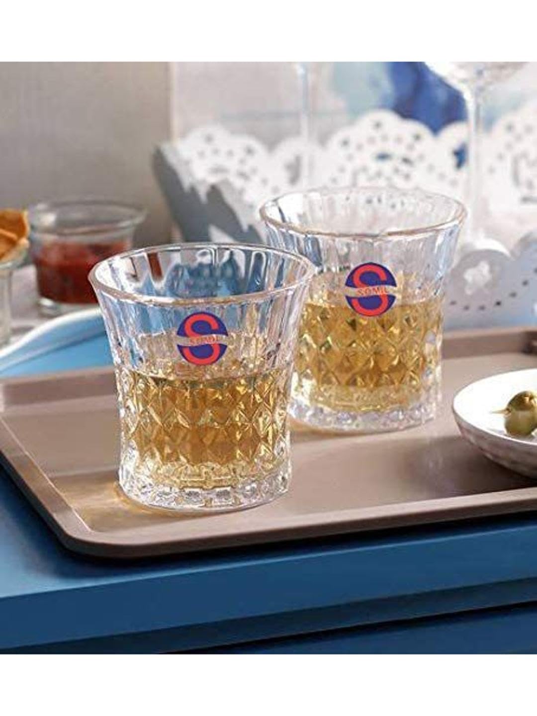 AFAST Party Perfect Glasses for Water, Juice, Cocktails, Smoothies and Other Drinking Beverages, Glass, Clear, Pack of 6, 8 X 8 X 8.5 CM 1