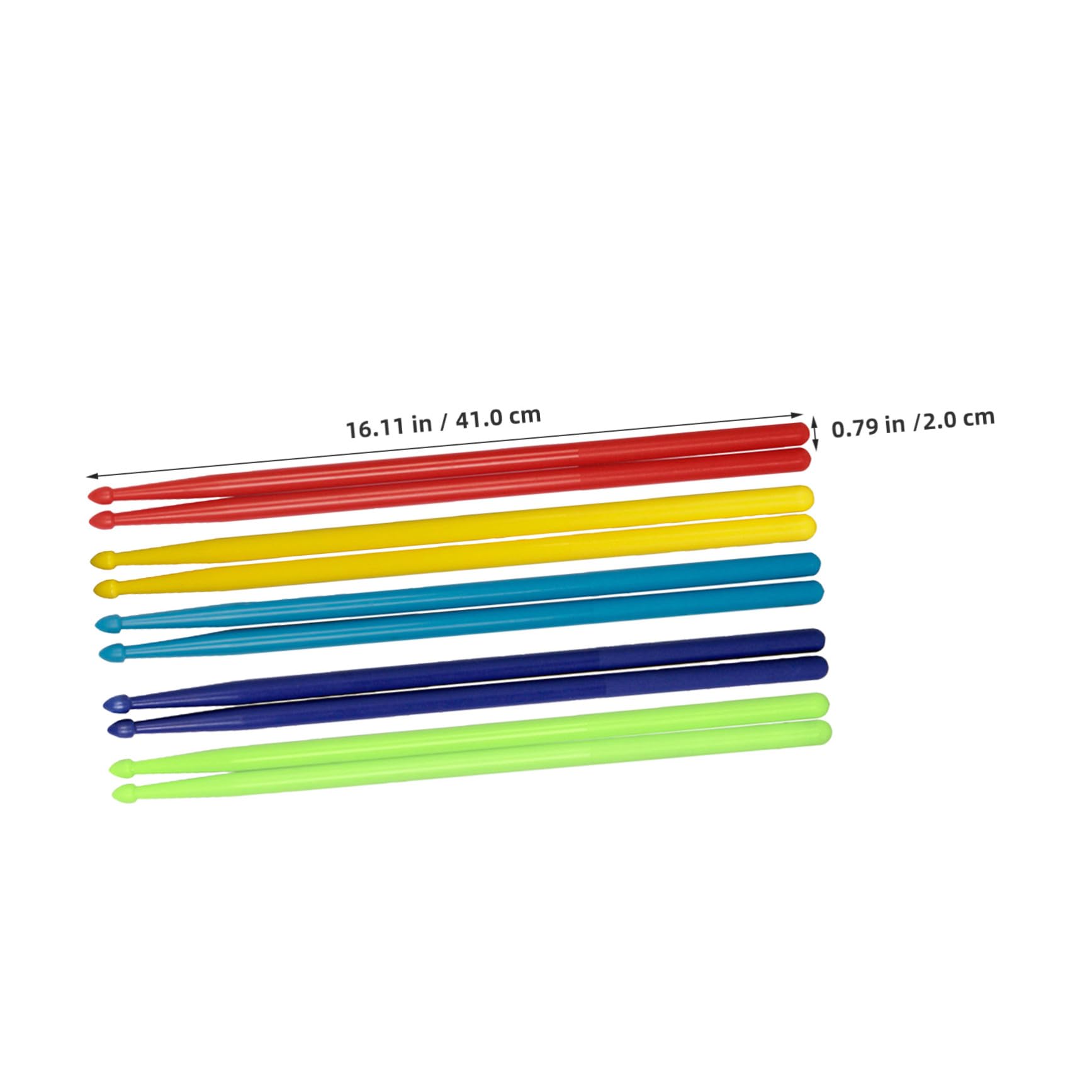 SUPVOX Set 5 Paia Bastoncini di Nylon Multicolore per Batteria Design Ergonomico, Uso Versatile, per Performance di Musica Jazz e Appassionati di Percussioni