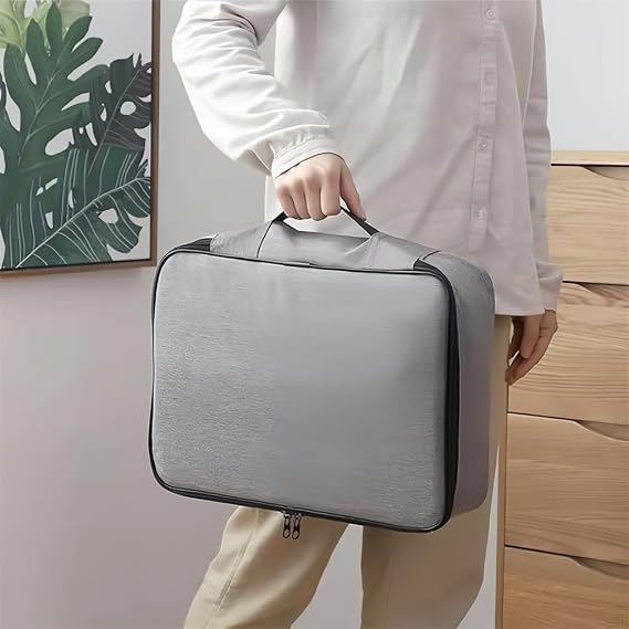 TONSHEN Document Box, Safety Storage Bag No Lock for Important Files and Certificates, Water Resistant Document Organizer Multi-Layer Certificate Bag for Home Storage