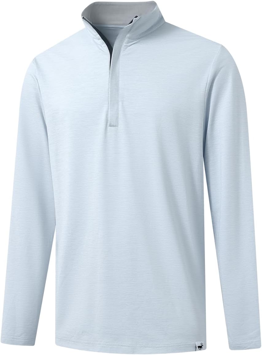 Rouen Quarter Zip Pullover Men Performance Dry Fit Mock Neck Brushed Casual Sports Golf Mens 1/4 Zip Pullover Sweatshirts