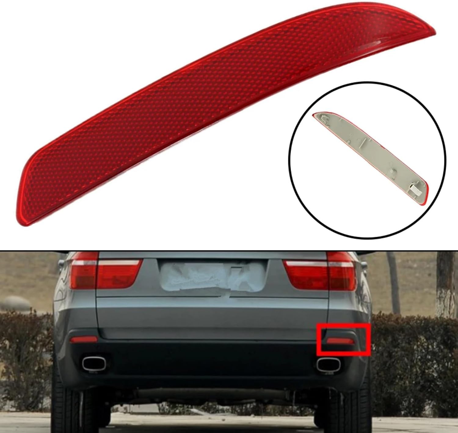 Compatible With For E70 2007 2008 2009 63217158950 1個 車後部右側バンパーリフレ