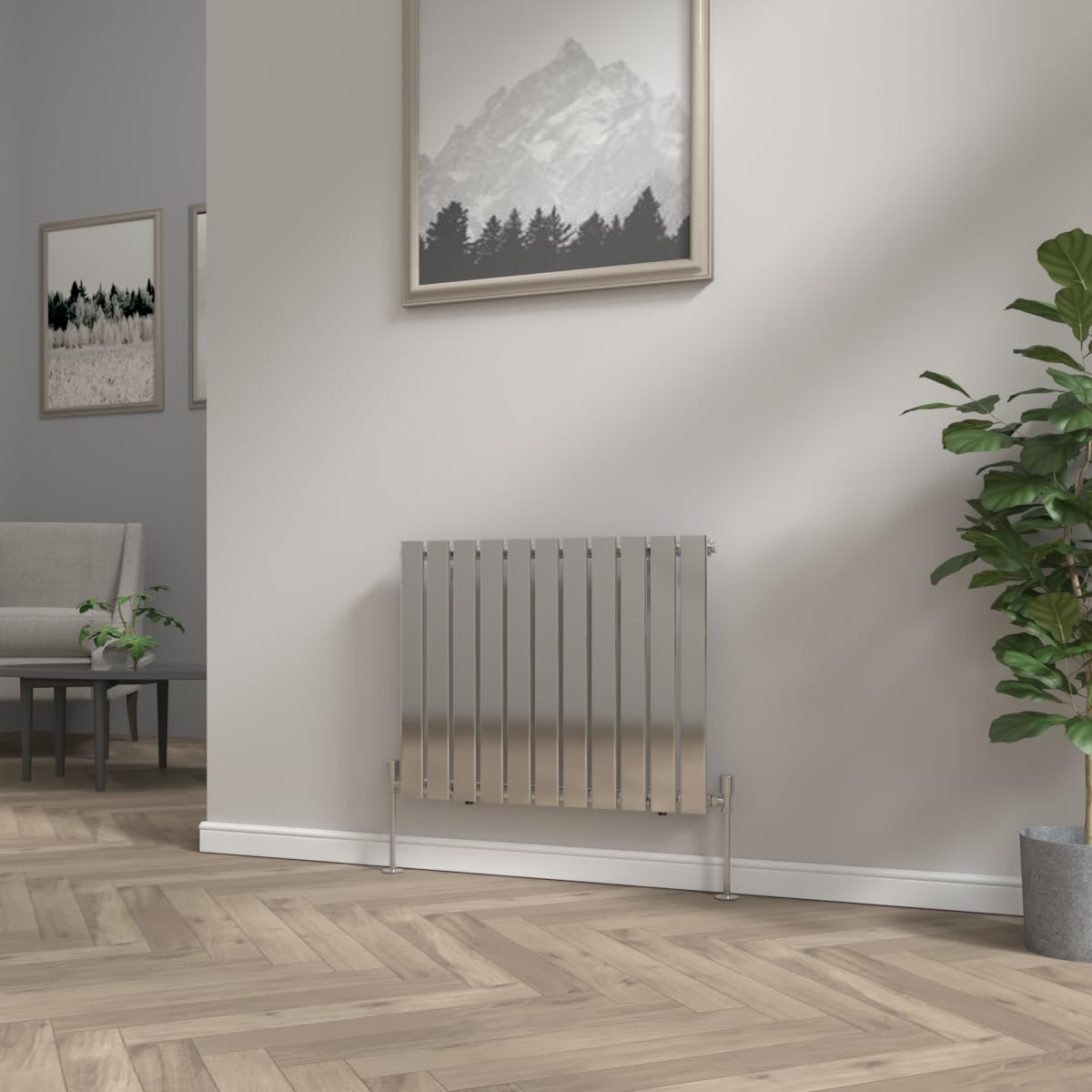 Nrg 600X748mm Horizontal Flat Panel Designer Bathroom Radiator Chrome