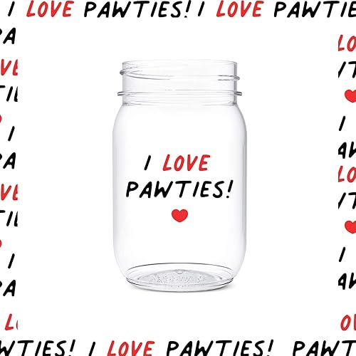 Miniatura 7 de TOSSWARE POP - Tarros de 16 onzas, juego de 6 piezas de plástico reciclable, irrompible y transparente, tarros Mason con impresión