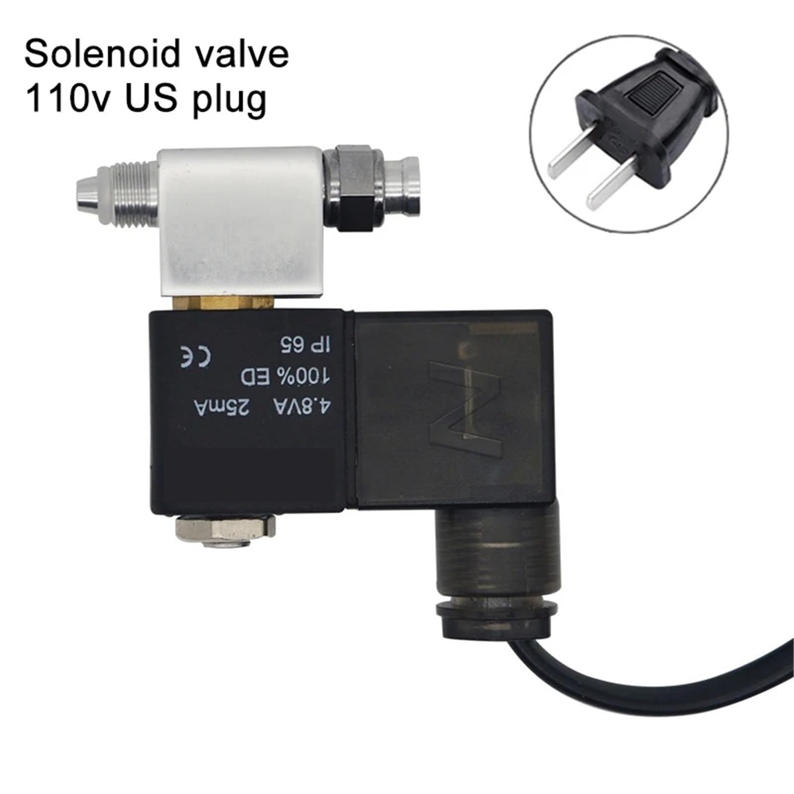 Kit d'électrovanne de régulateur CO2 for Aquarium, Compteur Bulles d'aquarium, système contrôle magnétique, générateur réacteur, réduction Pression(Solenoid 110v US,CGA320)