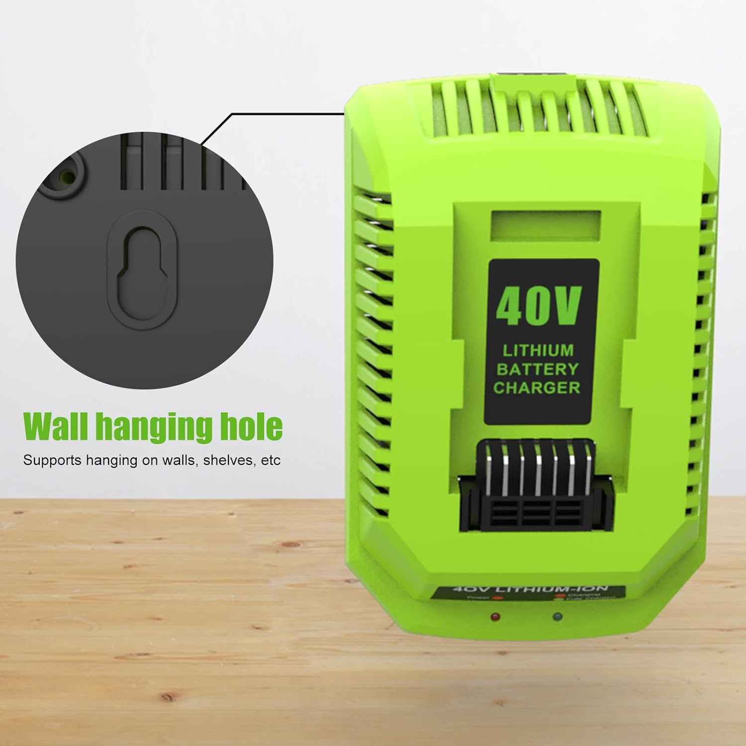 40V Charger Replacement for Greenworks 40V Battery Charger, Compatible with Greenworks G-MAX 40 Volt Lithium Ion Battery 29462 29472 29482 - Image 6