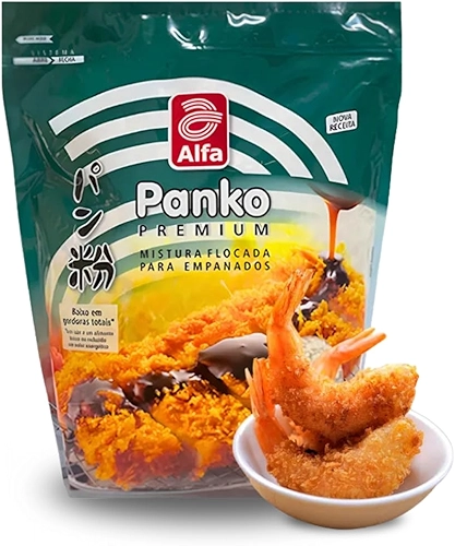 Farinha Especial Panko Premium Alfa Mistura Flocada para Empanados - 500 gramas