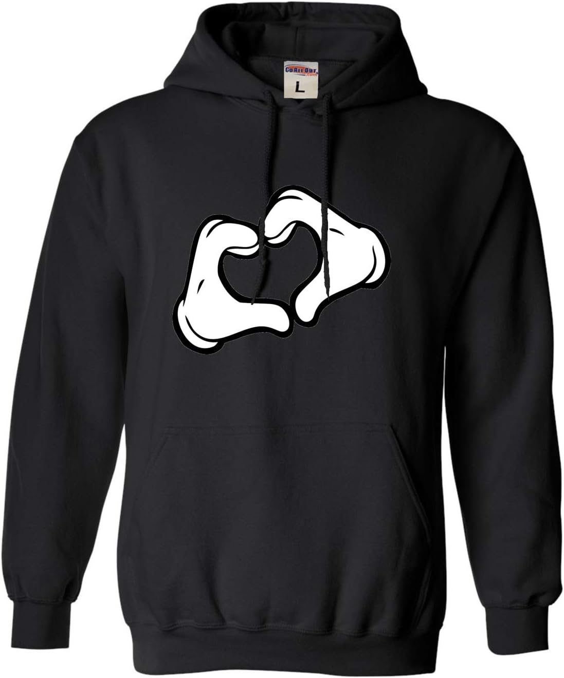 Go All Out Mickey Heart Hands Mens Women Sweatshirt Hoodie