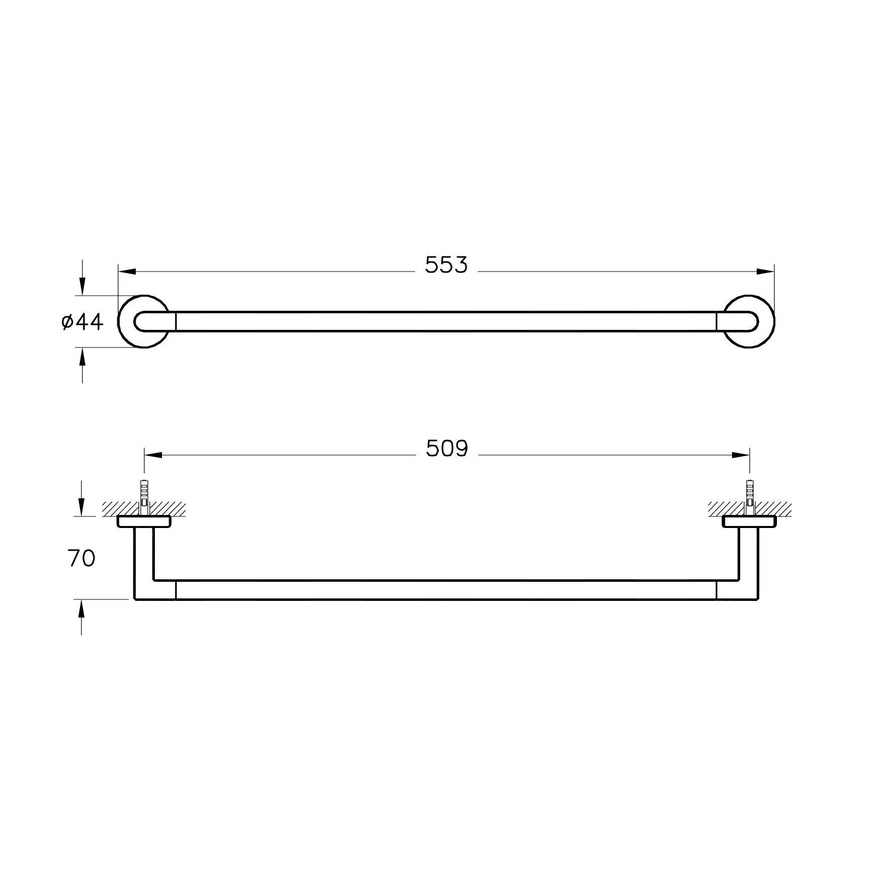 Vitra Minimax A44784 Uzun Havluluk, Krom