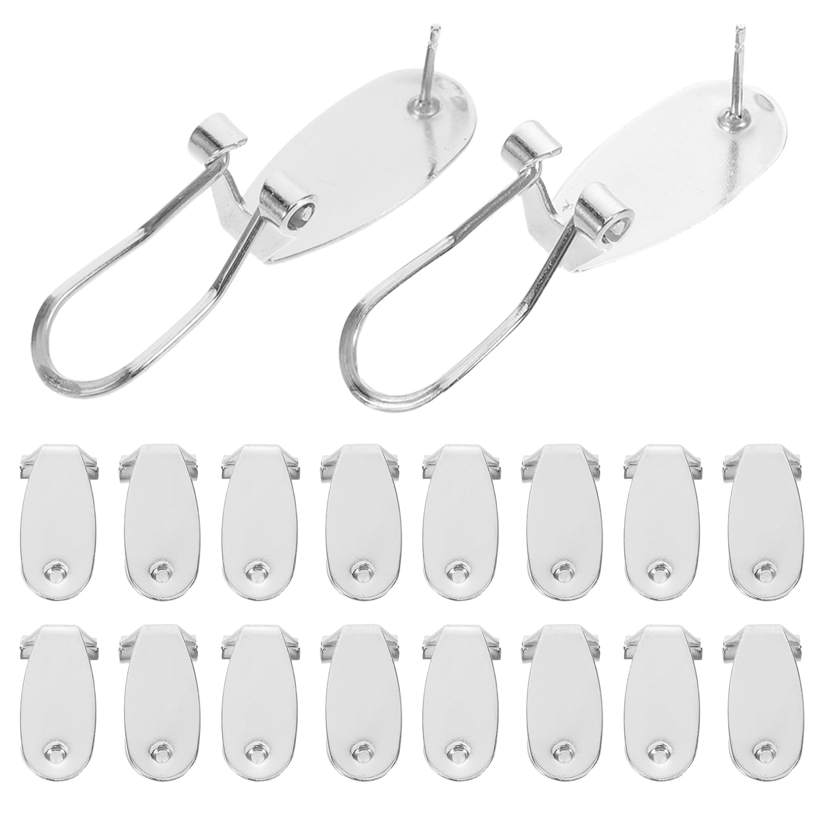 Soportes para pendientes de cobre con almohadillas planas para fabricación de joyas DIY