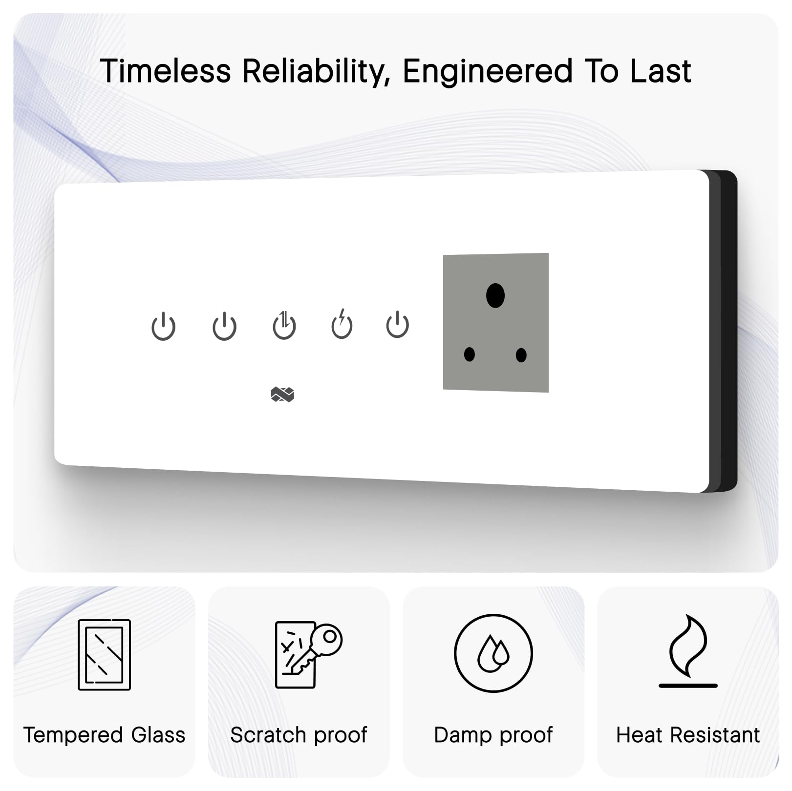 Iotics Smart Wifi Switch Board: 4xSwitch &1 Smart Plug Module.Touch Control, Remote, App Control. Voice Control with Alexa & Assistant. Smart Touch Switch Board For Home Automation (White), 240 Volts — Amazon image 4