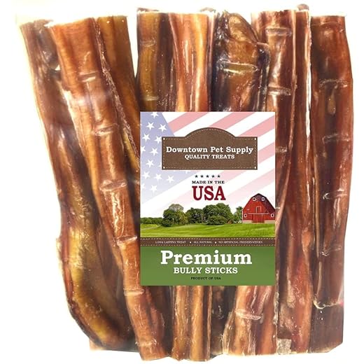 Downtown Pet Supply 4-5 Inch American Bully Sticks for Dogs Made in USA - Odorless Natural Dog Dental Chew Treats, High in Protein, Alternative to Rawhides (4-5 Inch, 8oz)