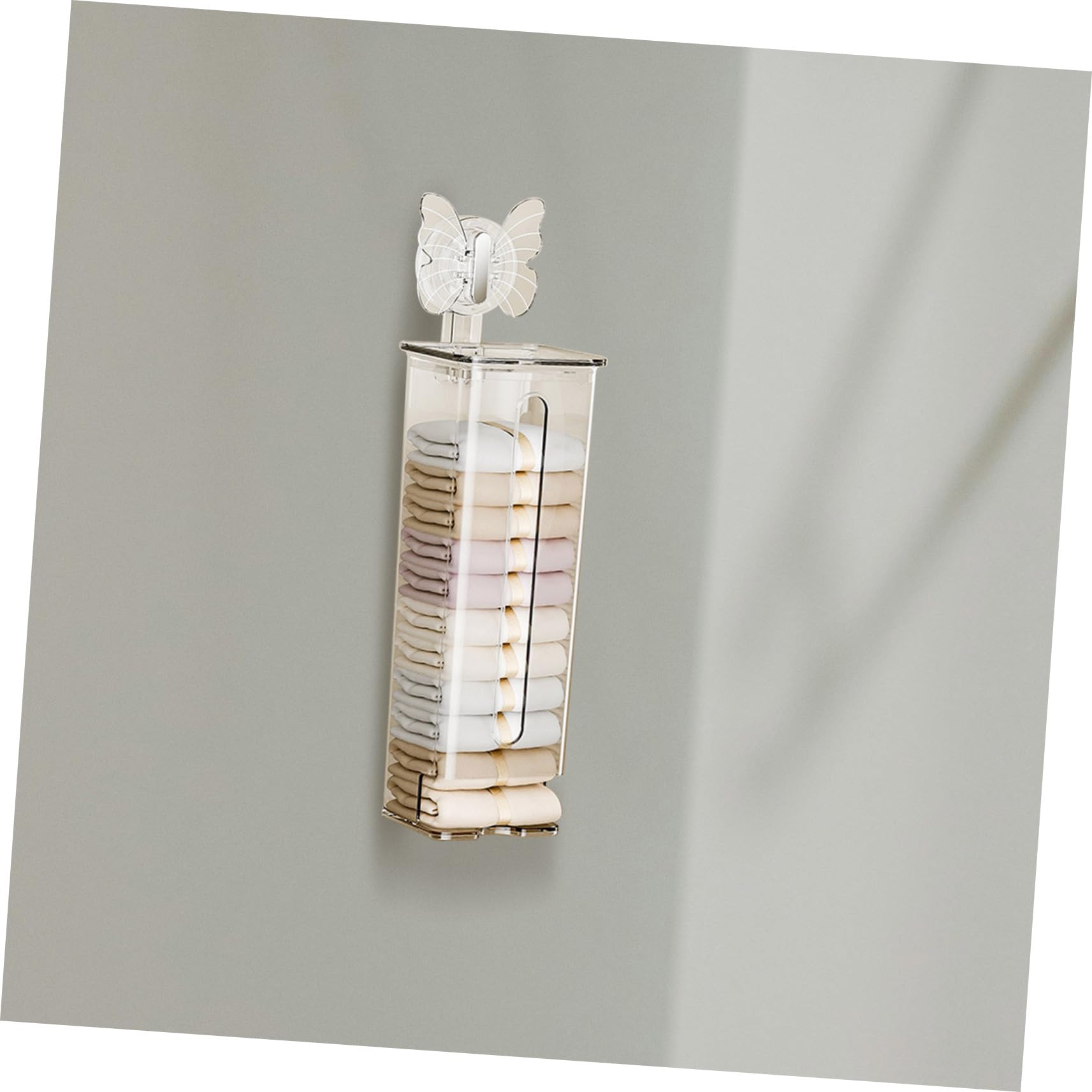 2 Stück Wandorganizer für Socken und Unterwäsche mit Saugnapf Pet mit Schutzdeckel Platzsparend für Kleiderschrank und Bad