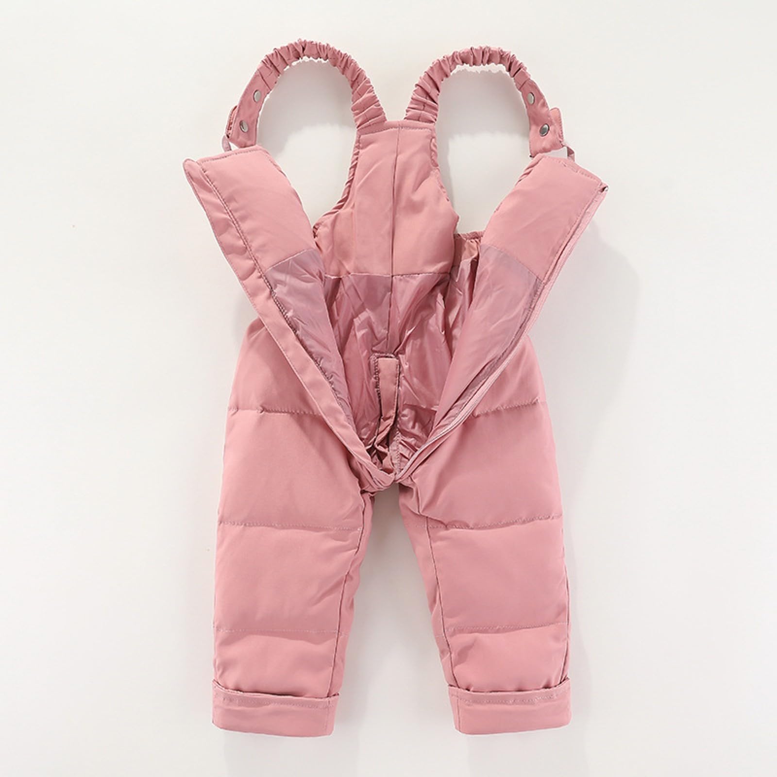 Enfant Combinaison de Ski Hiver Chaud Bébé 2 Pièces Doudoune à Capuche Zippé Manteau avec Neige Bavoir Salopette Pantalon Garçons Filles Combinaisons de Neige Imperméable Coupe-vent 1-6 Ans