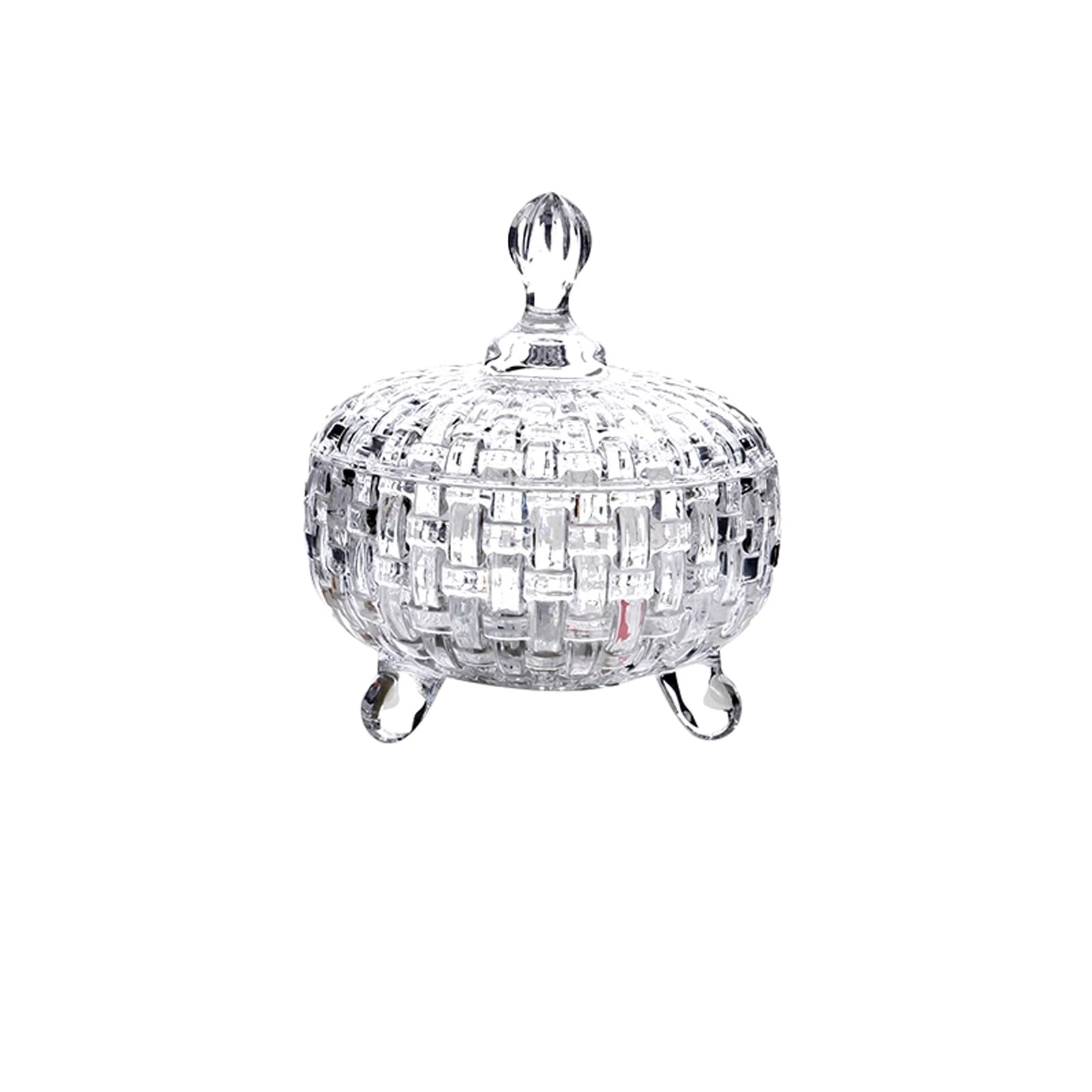 HPTHLY Fruit Plate 2 Pcs Crystal Glass Candy Tray Fruit Tray Household Snack Storage Jar Dried Fruit Box Storage Jar Fruit Bowl (A 2Pcs)