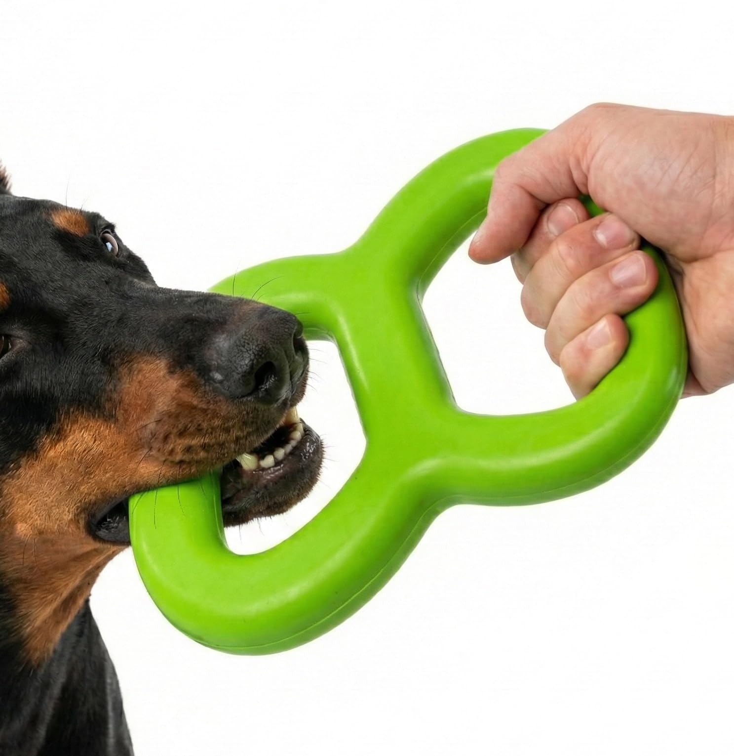 Fuzzl Eco Rubber Natural Tugger – Large Dog Tug Toy – 100% Natural Rubber, Durable & Eco-Friendly – Safe Chew and Fetch Toy for Interactive Play & Training