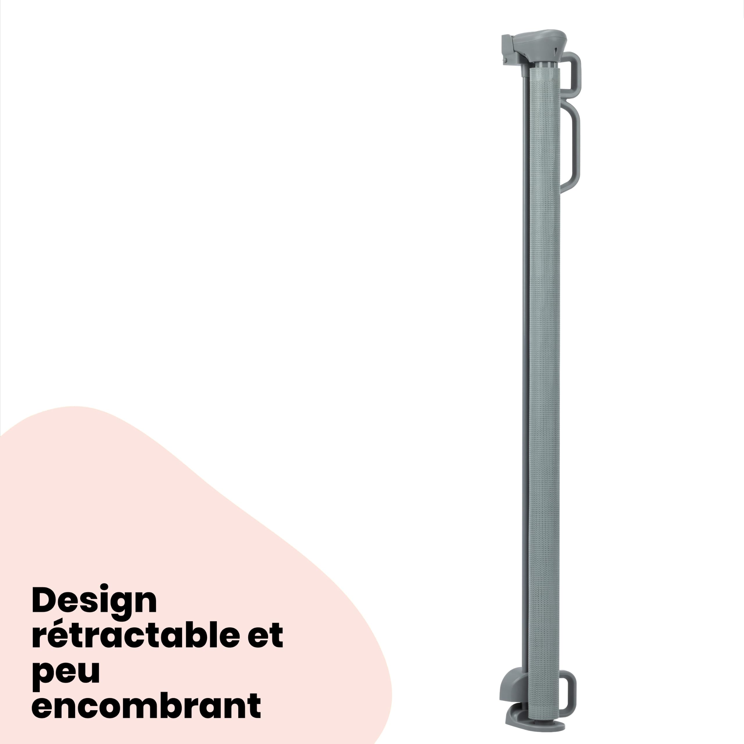Safety 1st Barriere Retractable, Barriere Bebe 140 cm, Light Grey | Extensible Jusqu’à 140 cm, Barrière Sécurité Enfant Réglable, Double Verrou, Installation Rapide