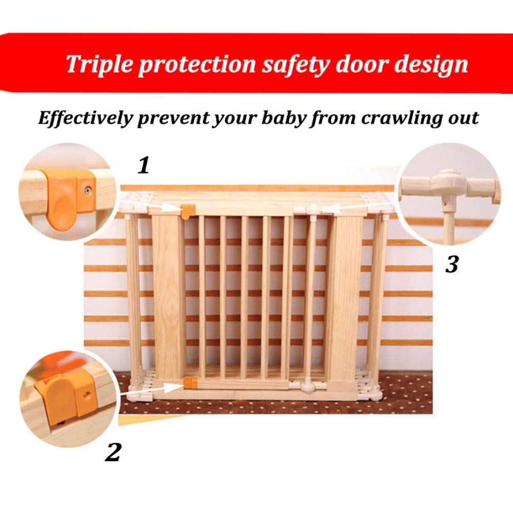 Recinto Pieghevole in Legno per Bambini Piccoli, recinto per Gemelli - Portatile con cancelletto di Sicurezza e basi robuste, Alto 71 cm/28 (90×180×71 cm)