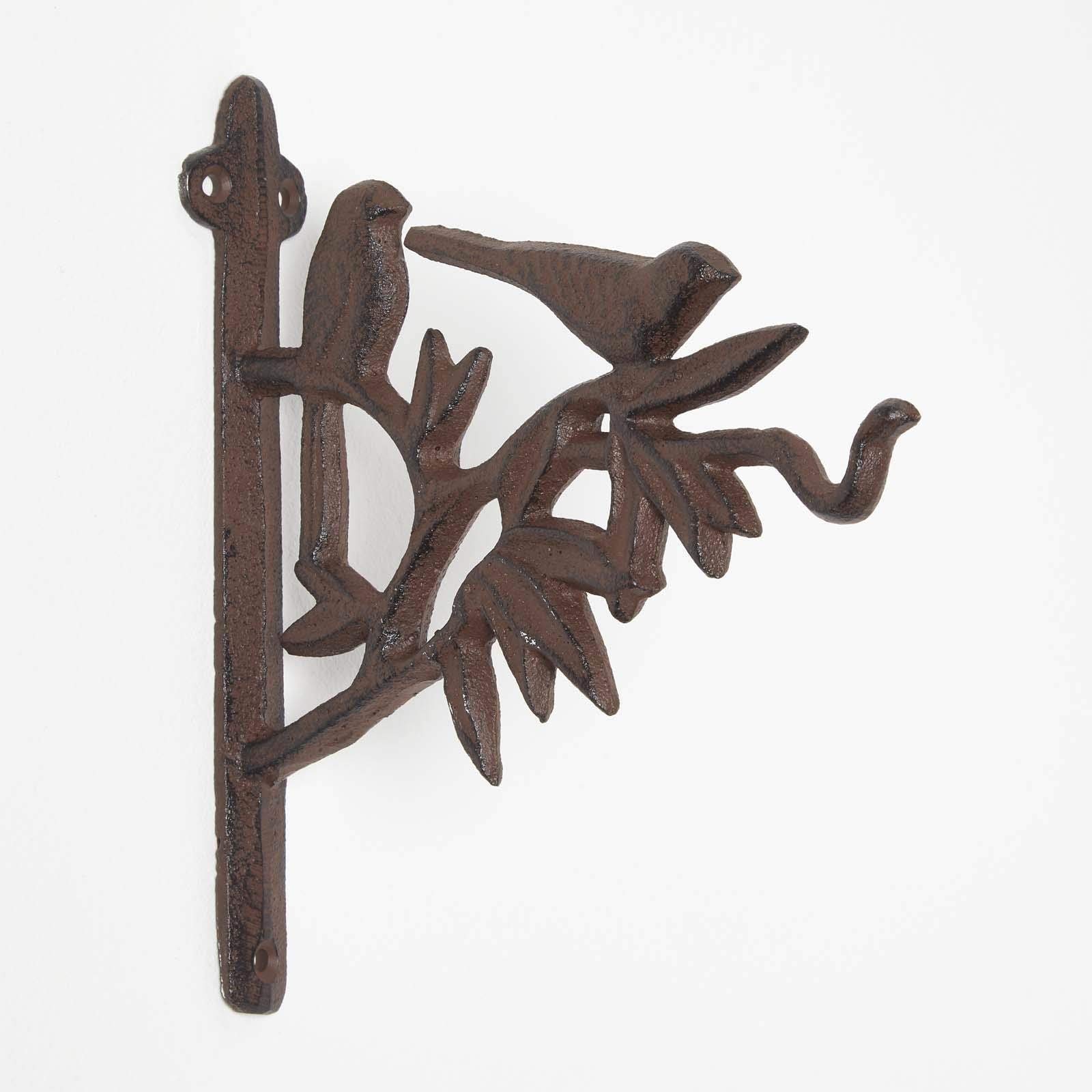 Homescapes Brown Cast Iron Bird Hanging Basket Hook from B&Q