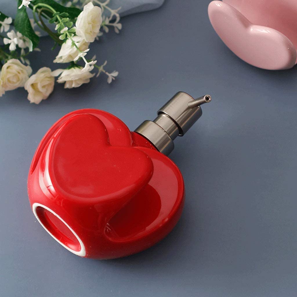 Dozownik mydła Keramische Zeepdispenser 2in1 Multifunctionele Zeeppomp Dispenser Hartvormige Lotion Dispensers 400ml/13.5oz do łazienki