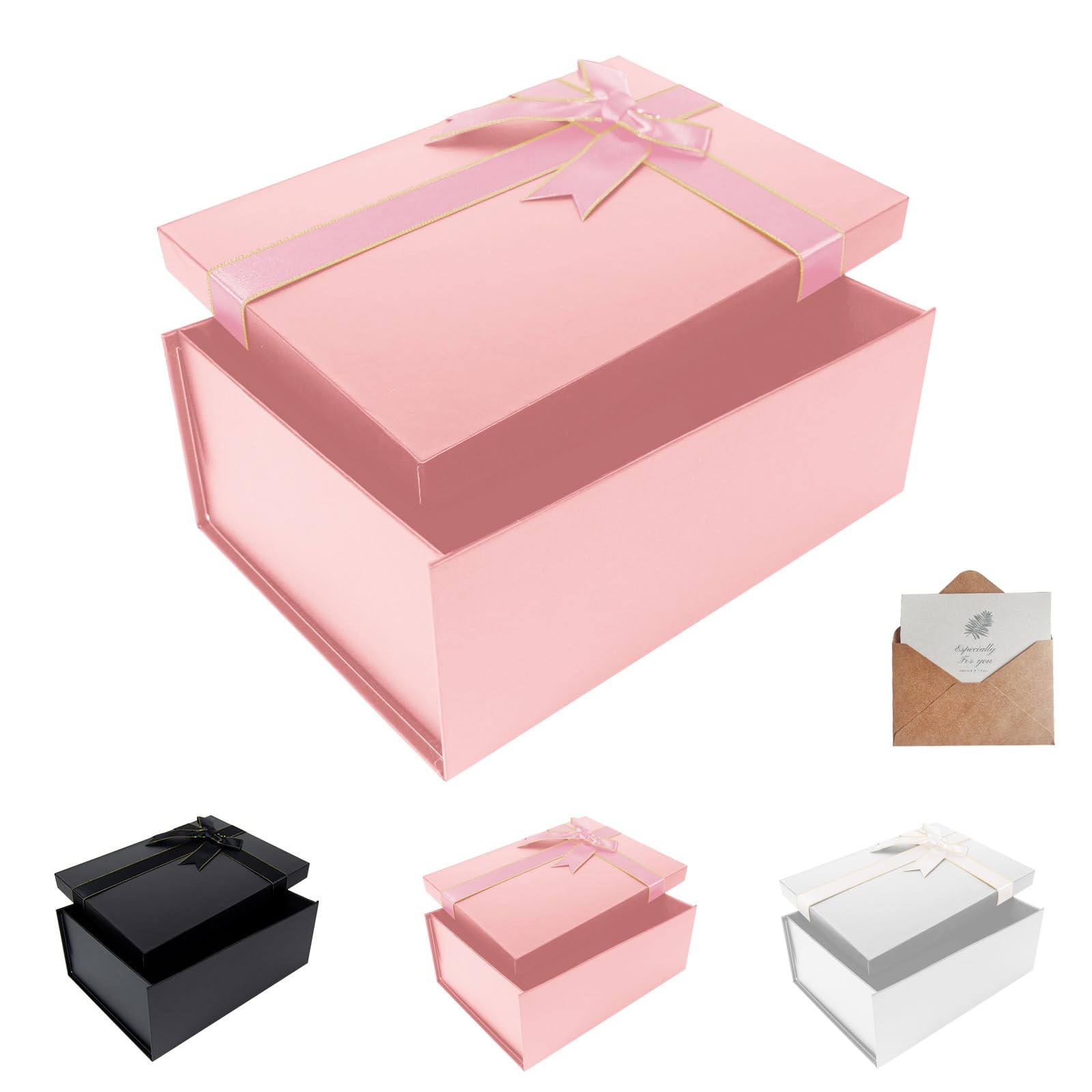 Geoto Scatola Regalo A Forma Di Cuore Con Finestra, 20x15x5 Cm, Per San Valentino E Feste, Colore Rosa - 3