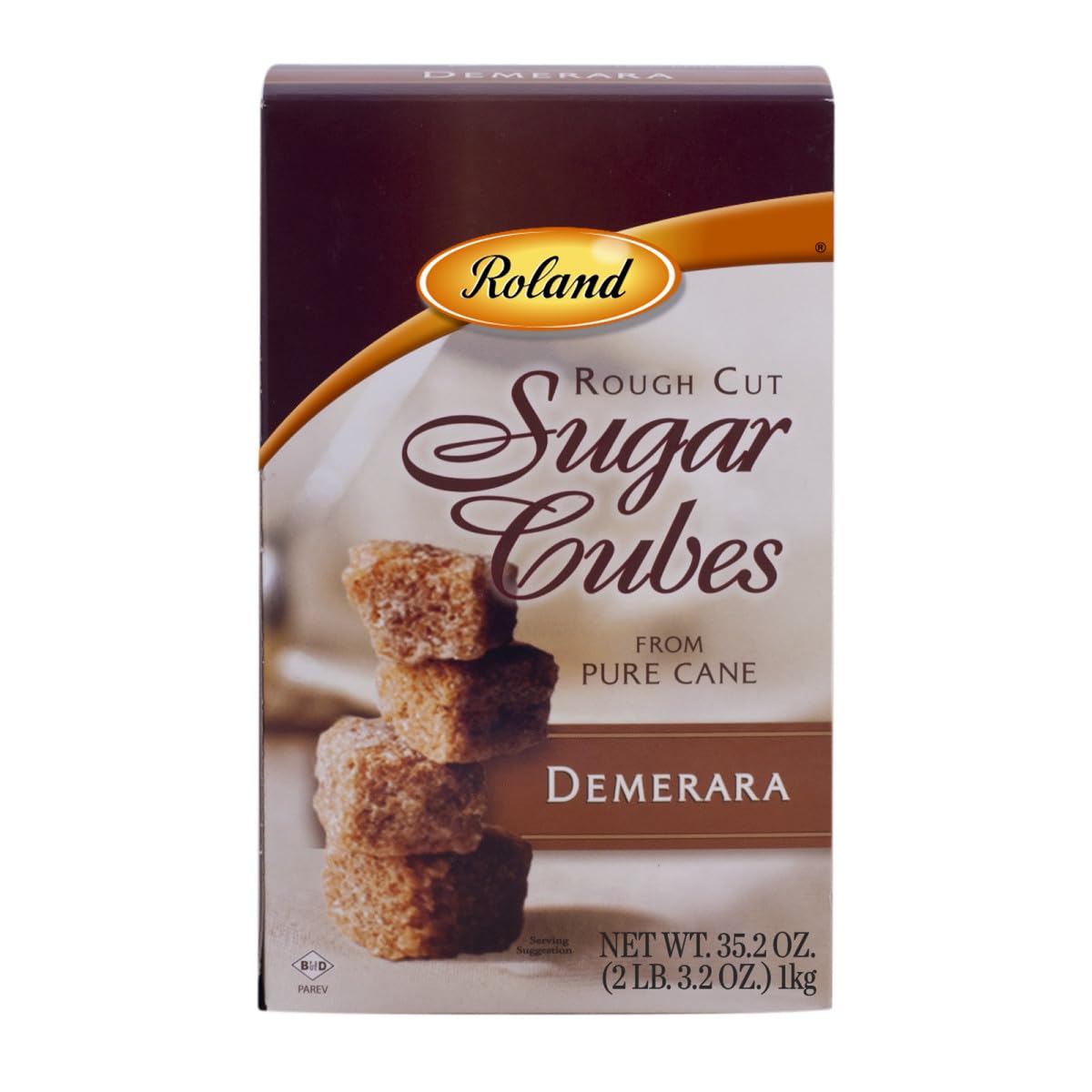 Roland Foods Demerara Rough Cut Brown Sugar Cubes, Specialty Imported Food, 35.2 Ounce, Pack of 1