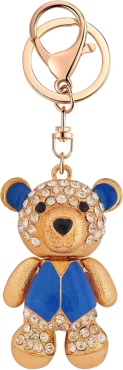 Cute Keychain Women Key Chains For Car Kawaii Anime Crystal Bling Pink Keychains Ring For Bag Purse Charm Accessories