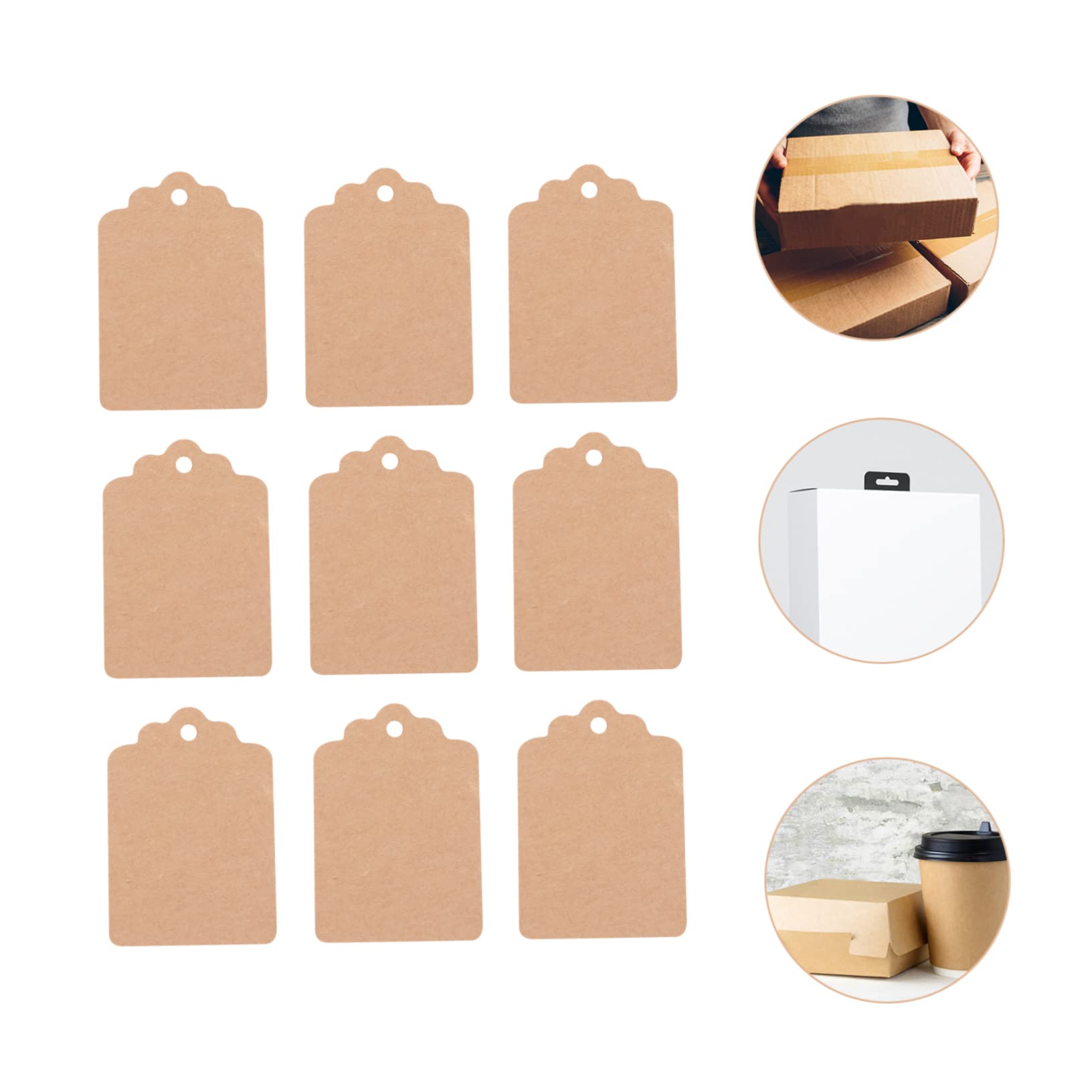 Etiquetas de Papel Kraft Lisas Nombre 1000 Piezas Beige