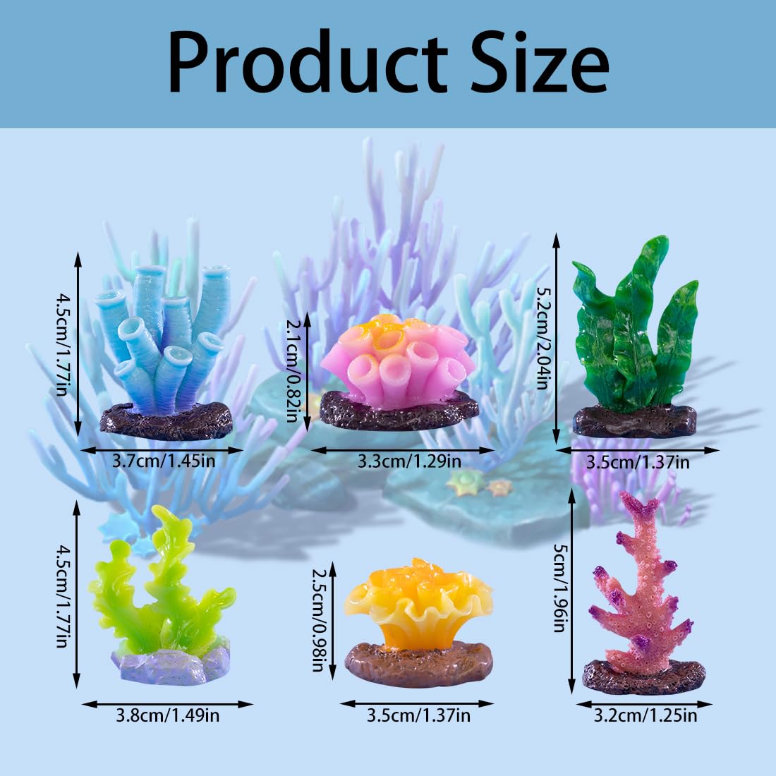 6 Pièces Corail et Aquatiques Plantes d'aquarium Décorations Ornements d'aquarium Aquarium de Corail Artificiel Home Decor Home-déco Corail Aquarium Artificielle (6PCS)