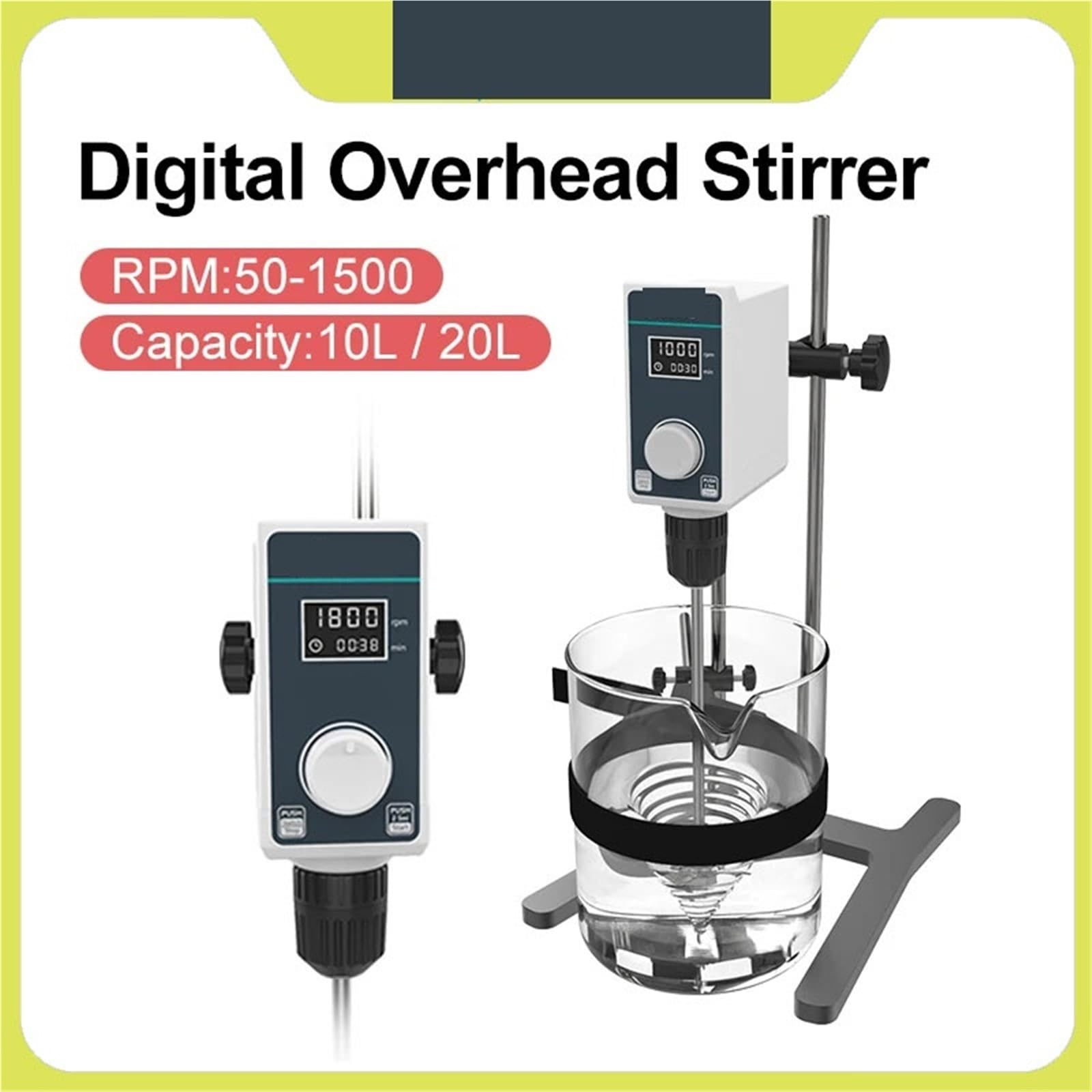 Mezclador de laboratorio con agitador eléctrico y pantalla digital, agitador de altura ajustable.(H-shaped Stand)