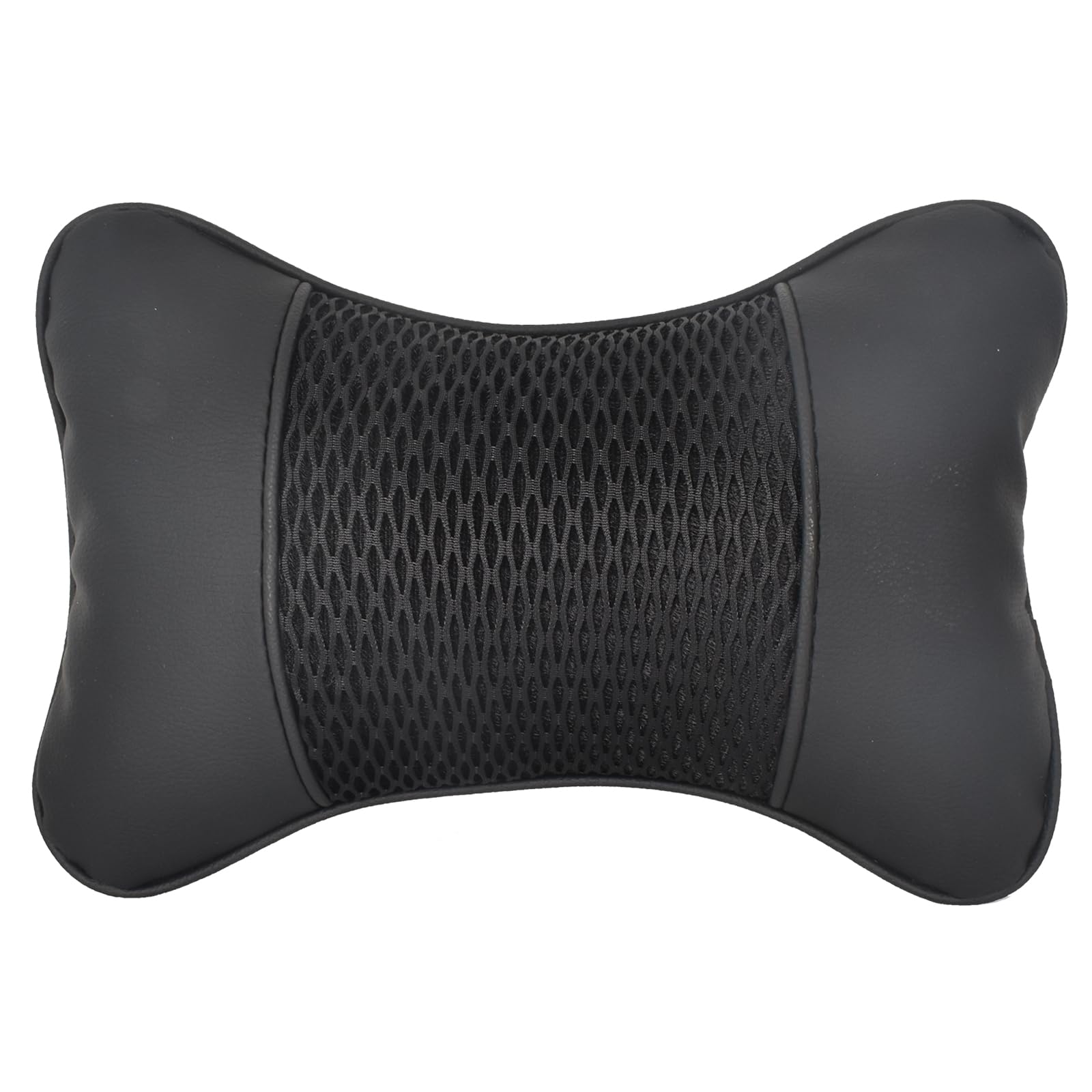 Car Headrest PU Leather Comfortable Car Neck Pillow 28 x 18 cm Car Seat Head Neck Support Cushion Breathable Car Cushion Leather Anti Fatigue Cushion Shock Absorption Car Accessories (Black)